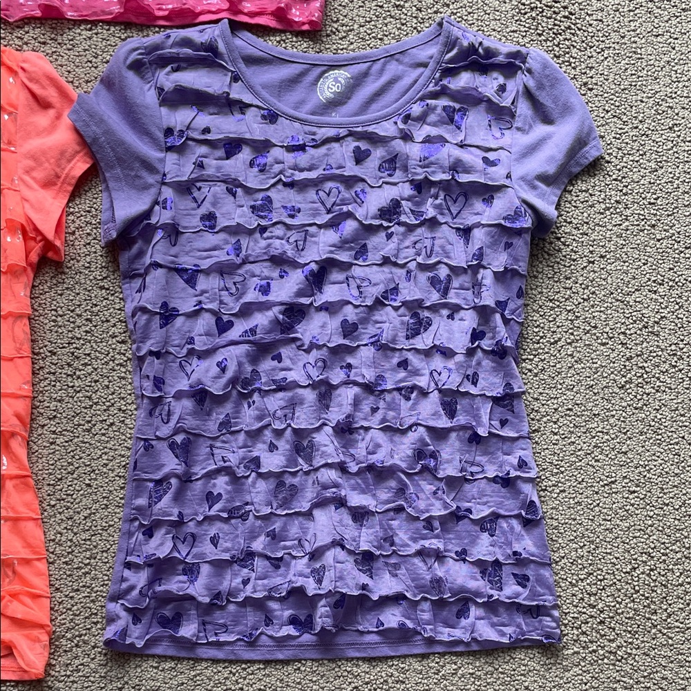 Colorful Kids Ruffle Tops Set - Picture 3 of 8